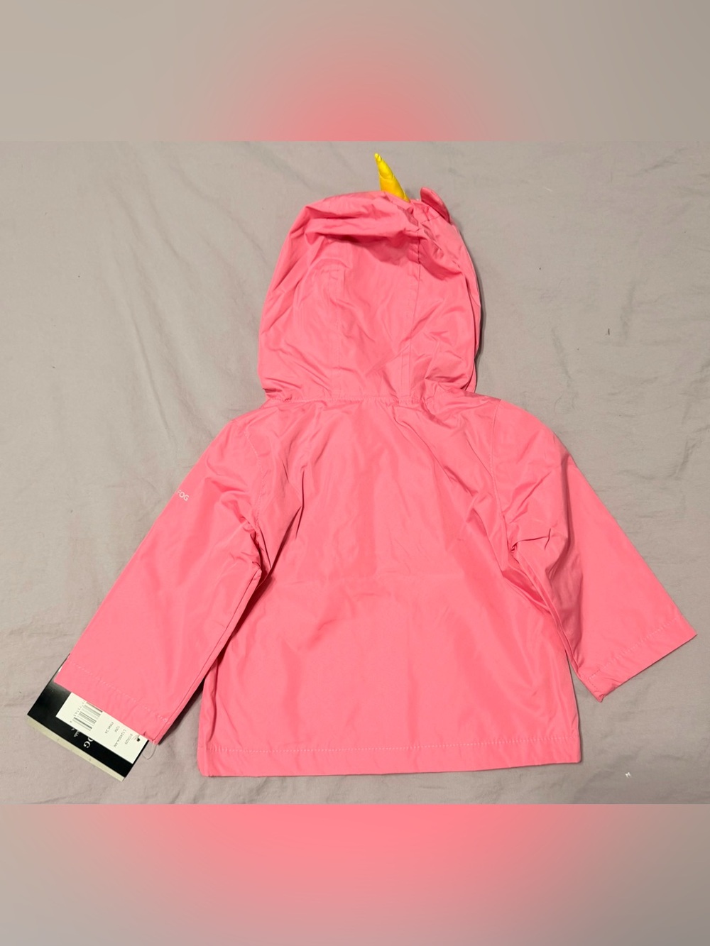 Baby Girls London Fog Pink Unicorn Hooded Rain Jacket - Picture 2 of 3